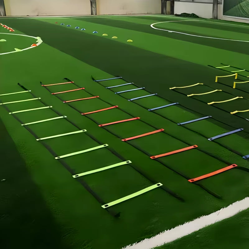 Soccer & Basketball Agility Training Set with Soft Skipping Ladders, Speed Rope - Includes Storage Bag