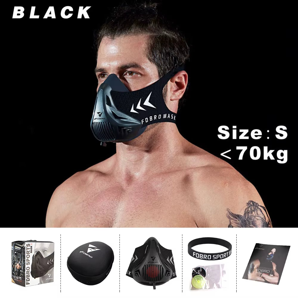 Sports Mask Elevation Running Fitness Pack Style Black High Altitude Training Fit Sports Cycling Mask Mask 2.0 Mask Cloth