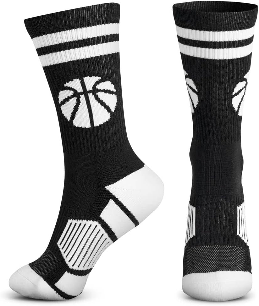 Basketball Performance Crew Socks - Multiple Colors - Youth & Adult - Elite Basketball Mid-Calf Socks