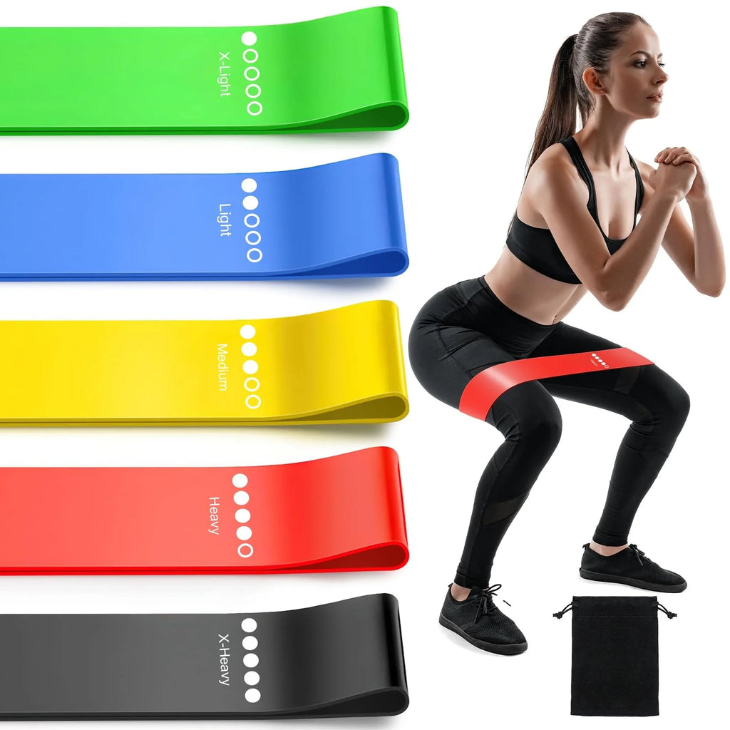 5 PCS Resistance Bands for Working Out, Elastic Exercice Loop Bands for Physical Therapy, Yoga Starter Set of Stretch Bands for Booty Legs, Pilates Flexbands