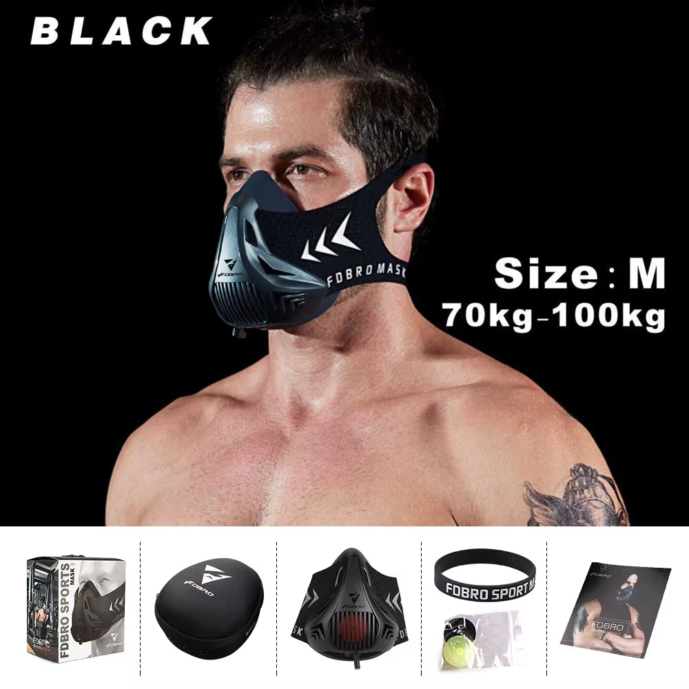 Sports Mask Elevation Running Fitness Pack Style Black High Altitude Training Fit Sports Cycling Mask Mask 2.0 Mask Cloth