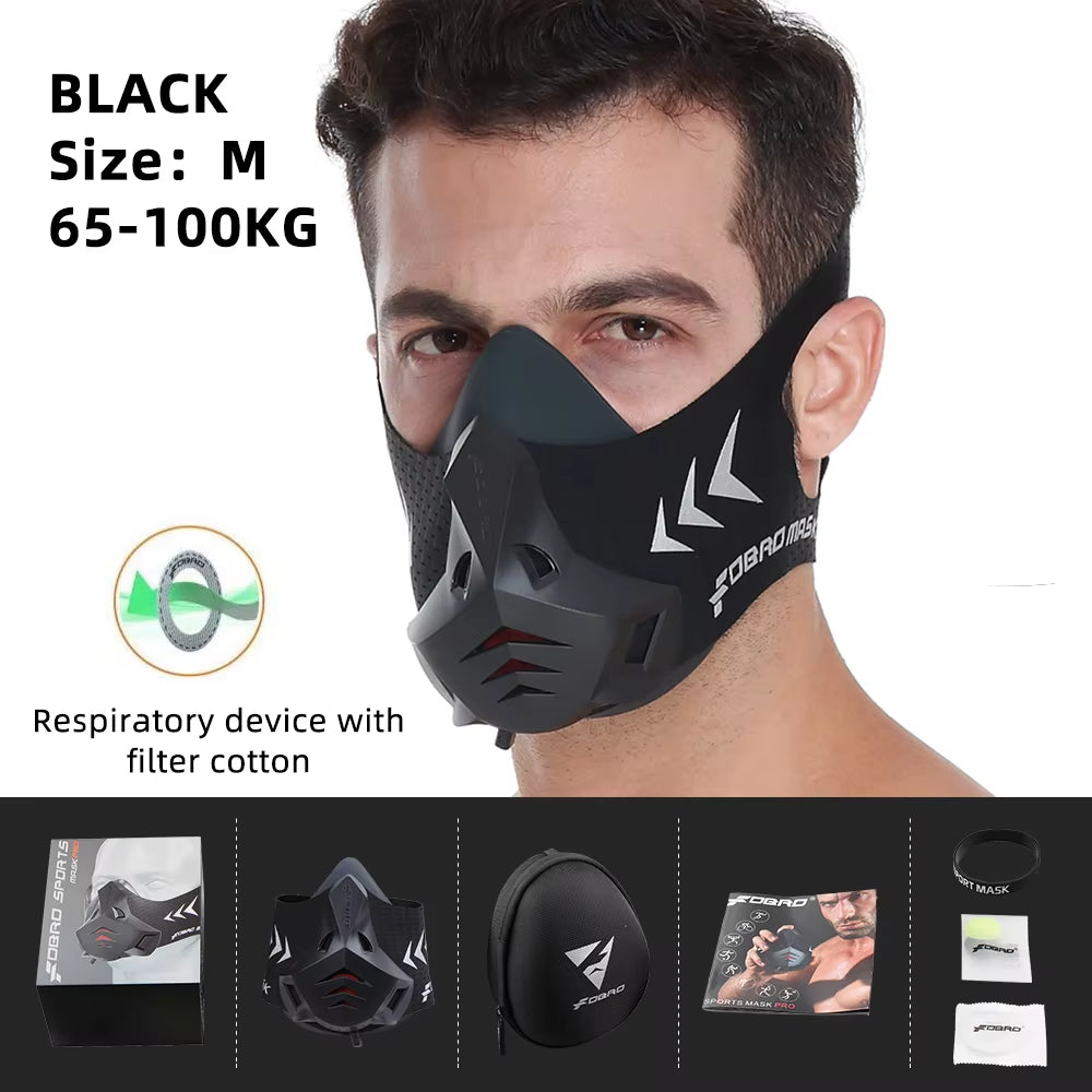 Sports Mask Elevation Running Fitness Pack Style Black High Altitude Training Fit Sports Cycling Mask Mask 2.0 Mask Cloth