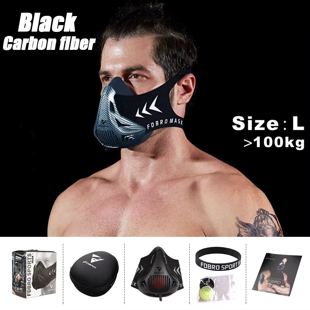 Sports Mask Elevation Running Fitness Pack Style Black High Altitude Training Fit Sports Cycling Mask Mask 2.0 Mask Cloth