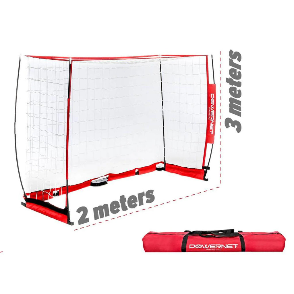 Portable Futsal Soccer Goal, Soccer Net with Collapsible Steel Base, Pop up Soccer Training Equipment, 1 Goal & Zipper Storage Bag (3M X 2M)