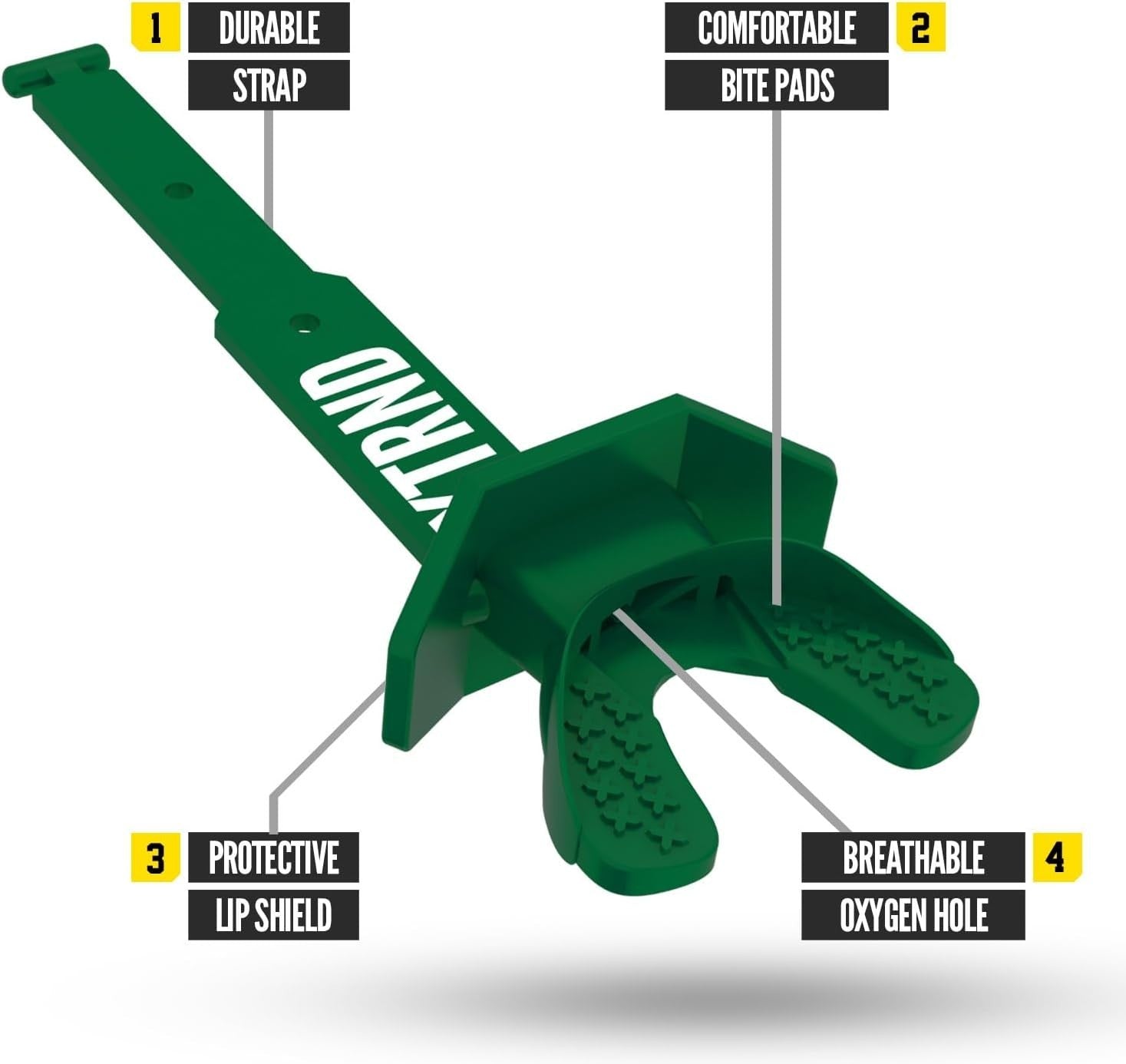 Nxtrnd Two Football Mouth Guard, Mouthpiece with Strap, Dark Green