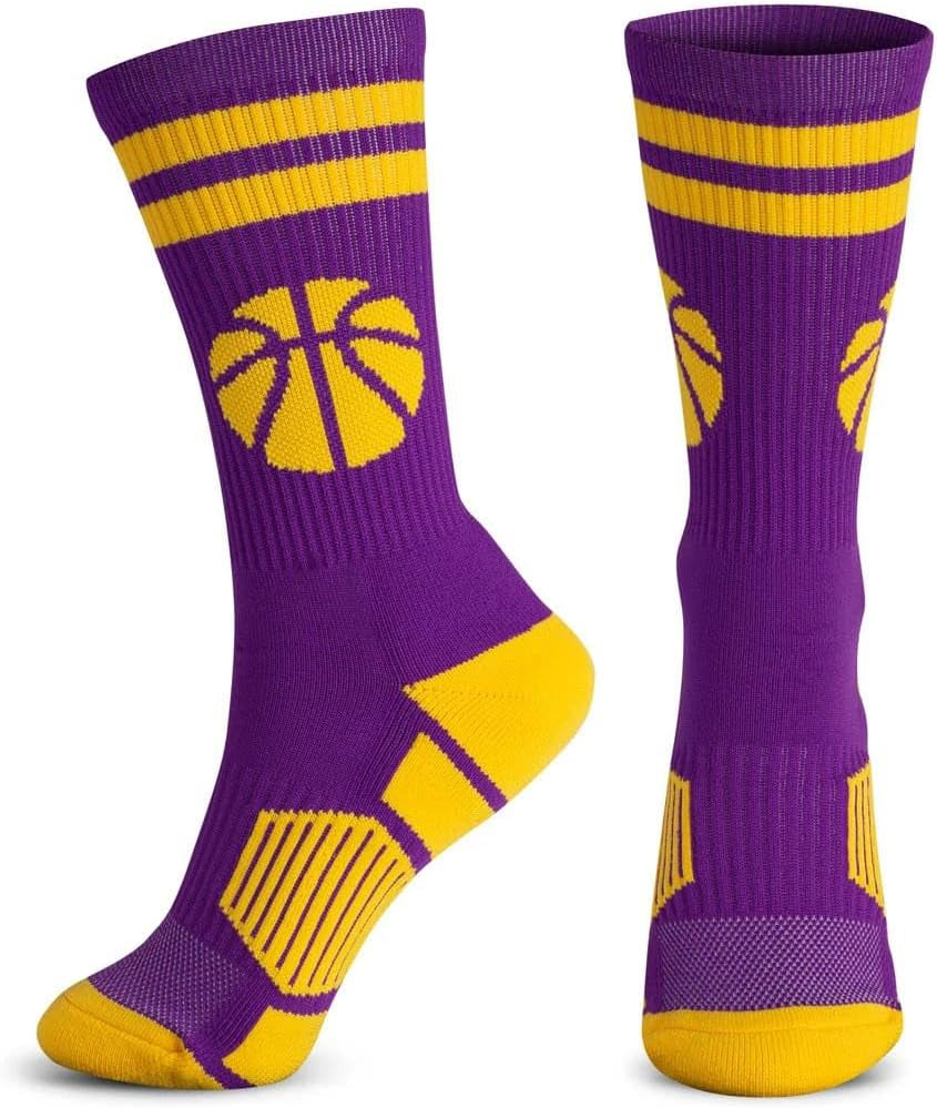Basketball Performance Crew Socks - Multiple Colors - Youth & Adult - Elite Basketball Mid-Calf Socks