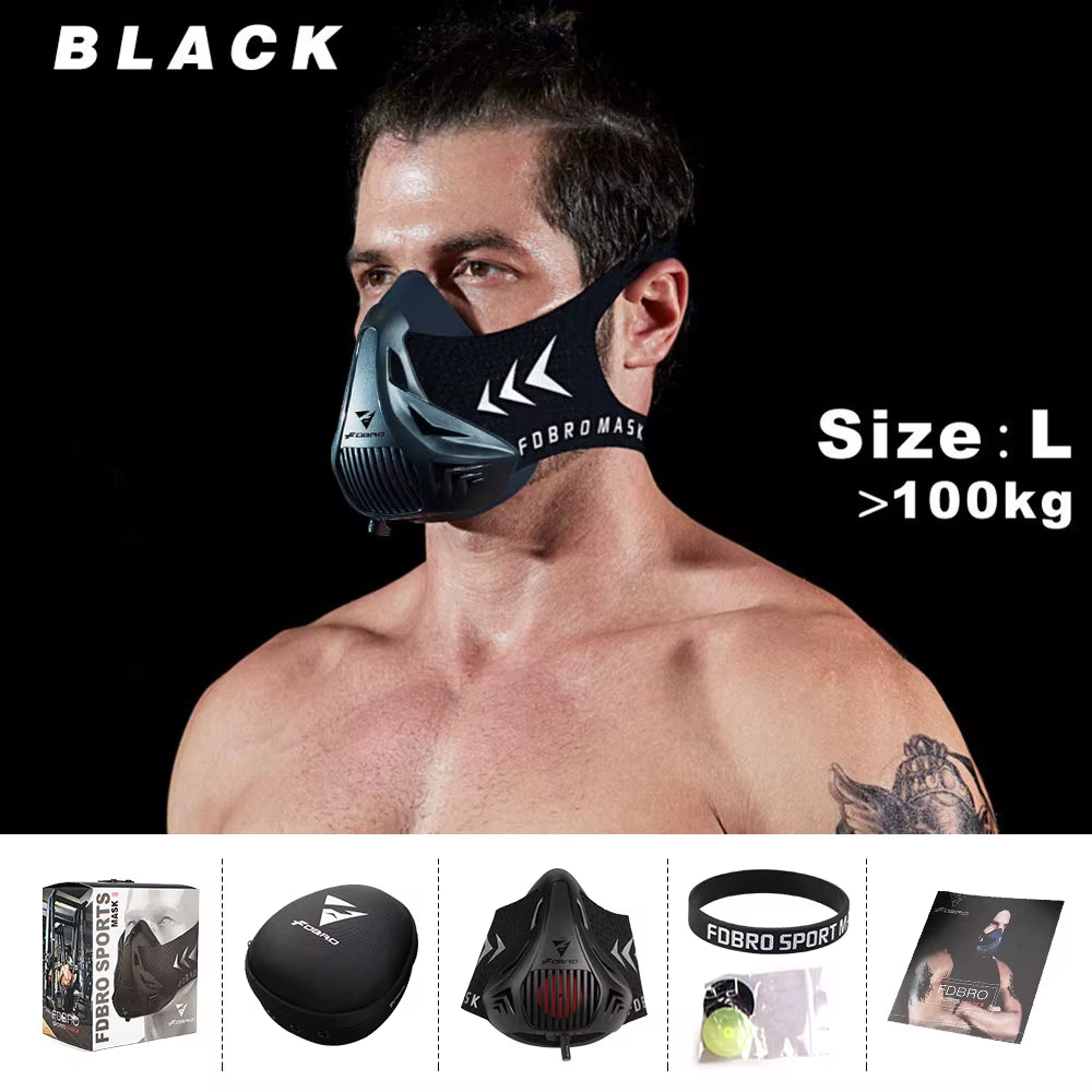 Sports Mask Elevation Running Fitness Pack Style Black High Altitude Training Fit Sports Cycling Mask Mask 2.0 Mask Cloth