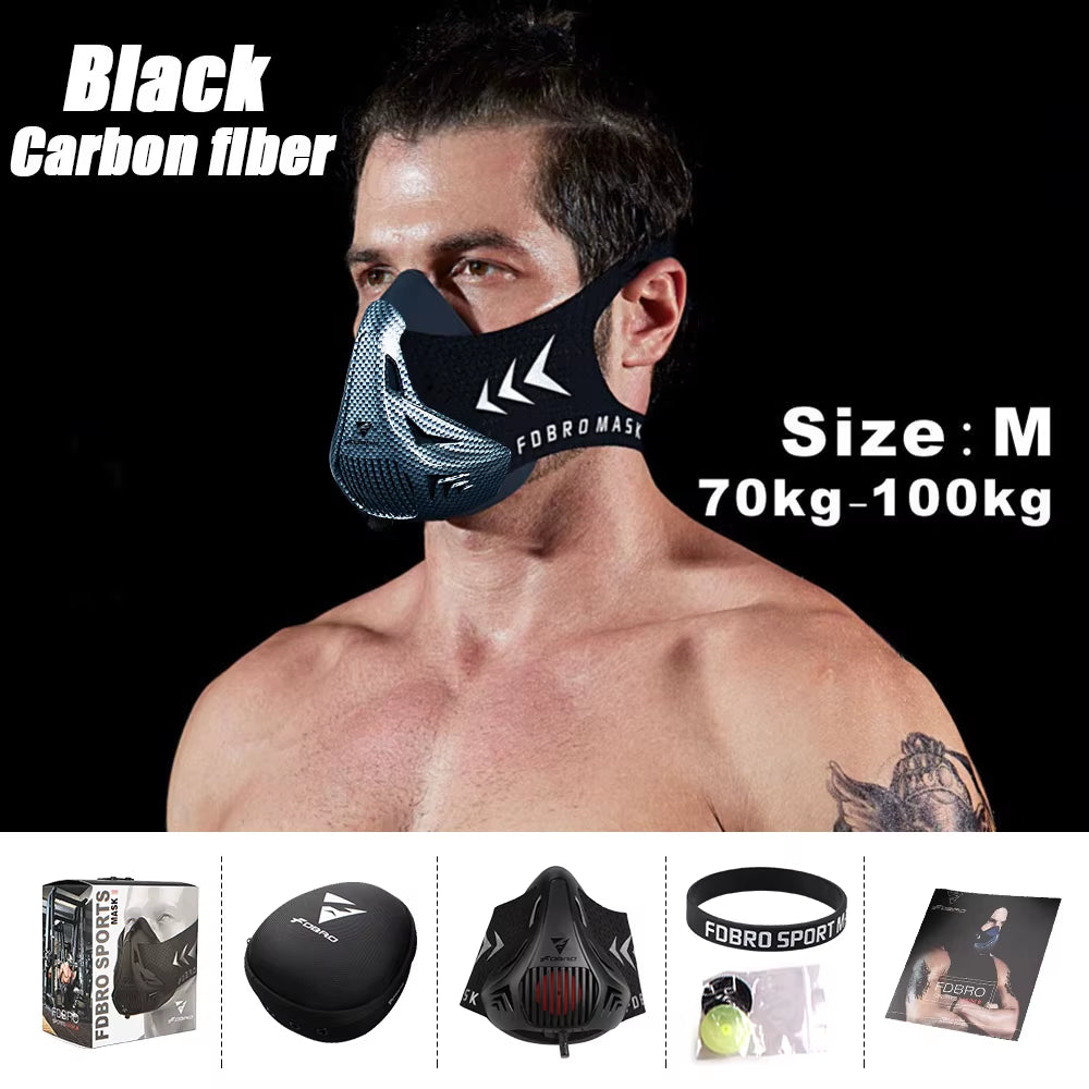 Sports Mask Elevation Running Fitness Pack Style Black High Altitude Training Fit Sports Cycling Mask Mask 2.0 Mask Cloth