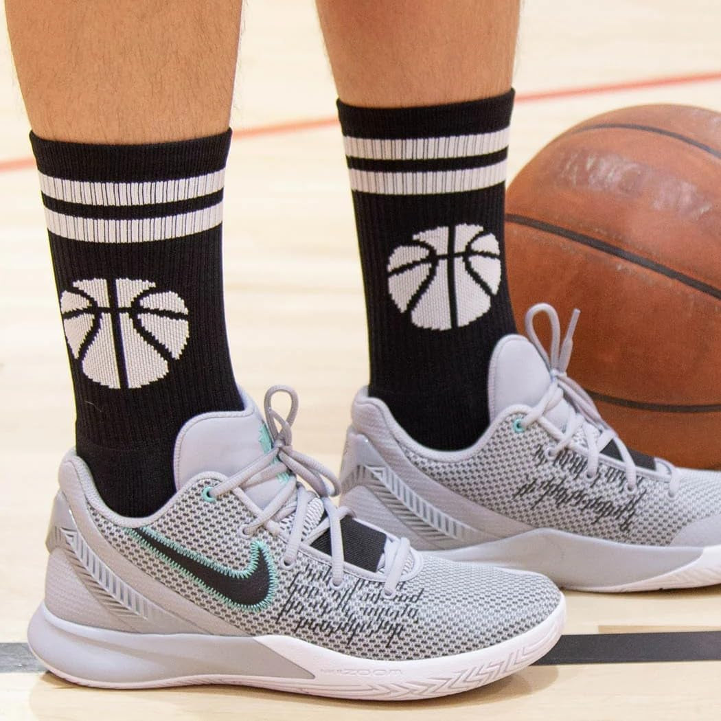Basketball Performance Crew Socks - Multiple Colors - Youth & Adult - Elite Basketball Mid-Calf Socks