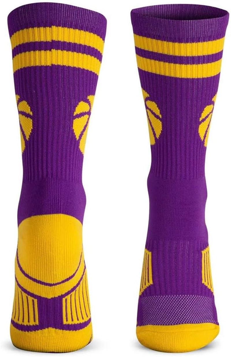 Basketball Performance Crew Socks - Multiple Colors - Youth & Adult - Elite Basketball Mid-Calf Socks
