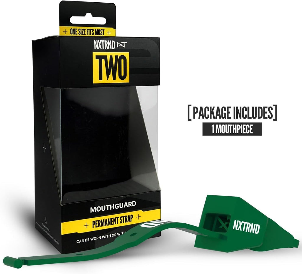 Nxtrnd Two Football Mouth Guard, Mouthpiece with Strap, Dark Green