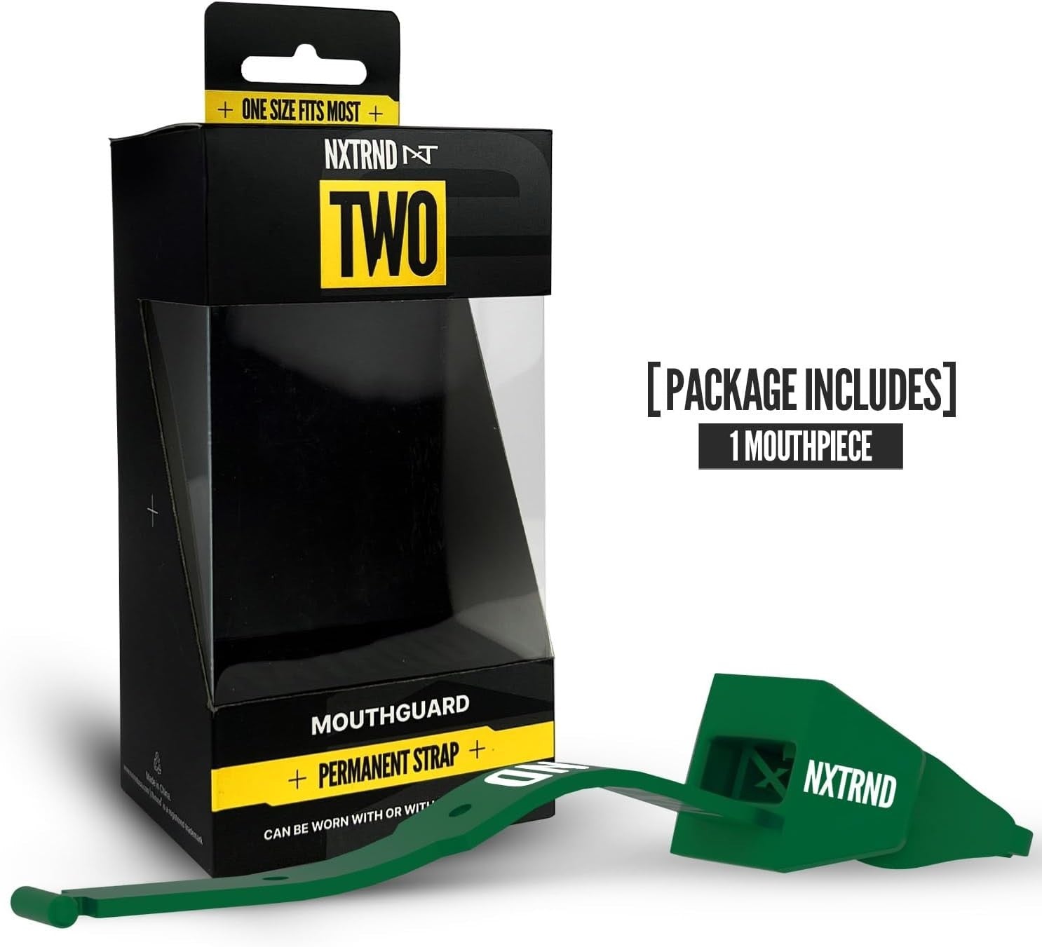 Nxtrnd Two Football Mouth Guard, Mouthpiece with Strap, Dark Green