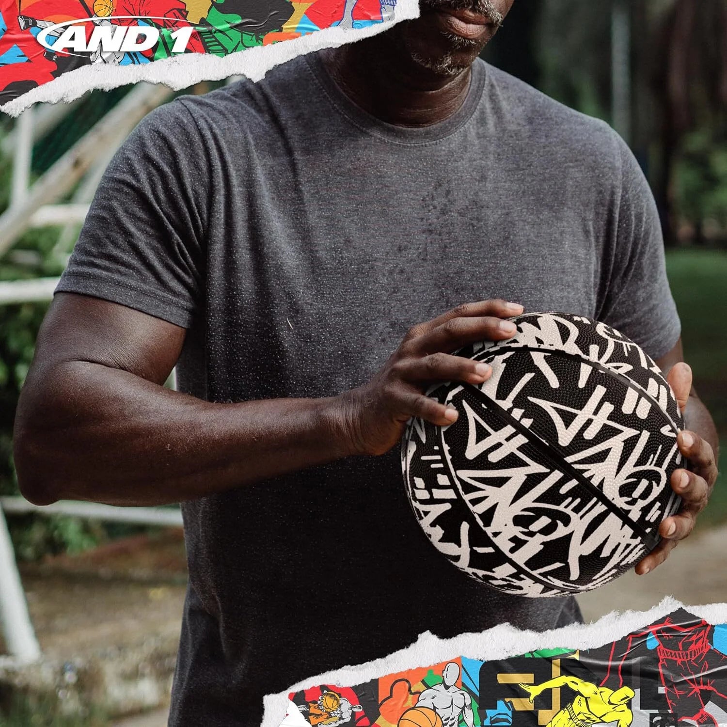 Fantom Graffiti Basketball: Official Regulation Size 7 (29.5") Rubber Basketball