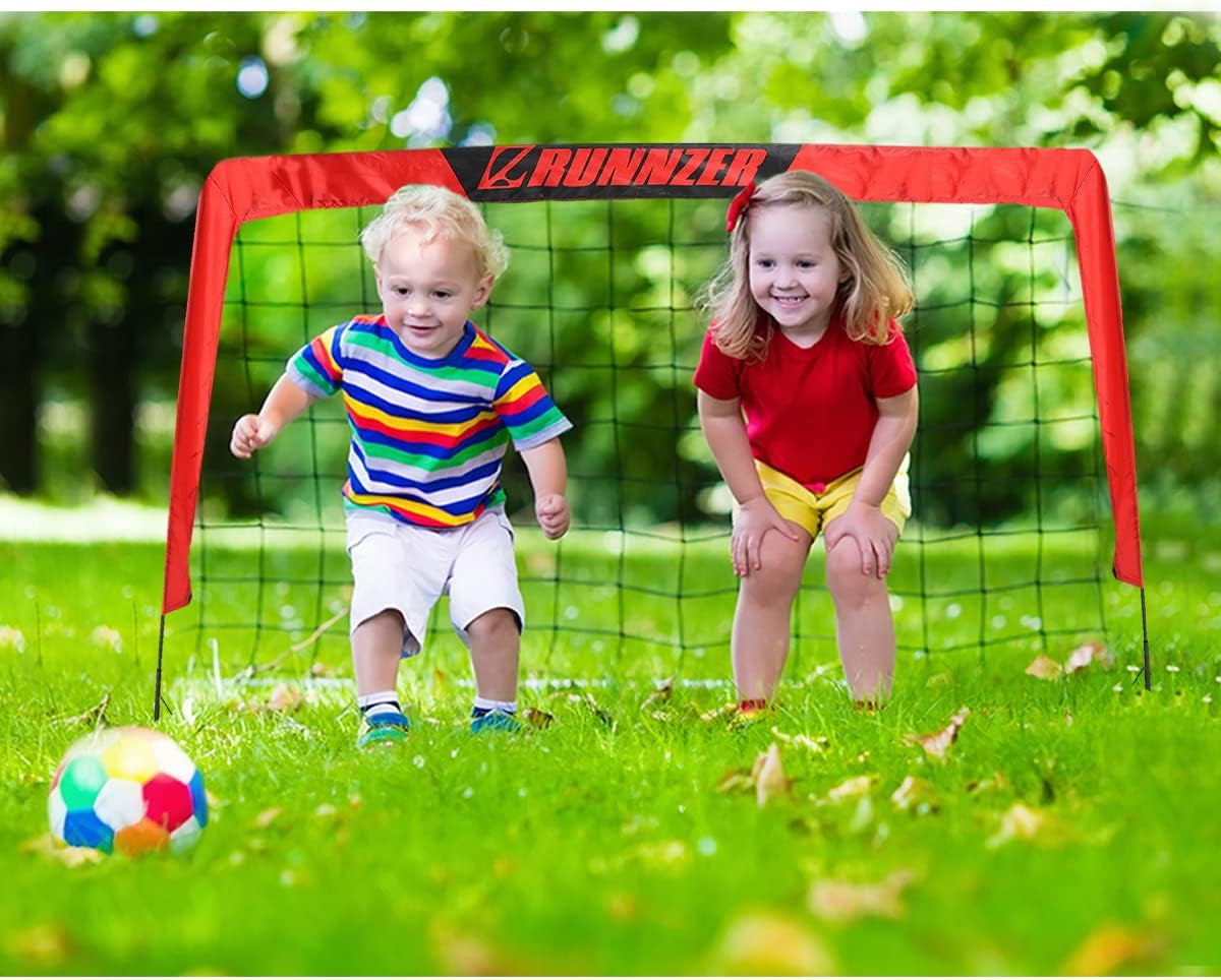 Kids Soccer Goal, Pop up Soccer Goal Net for Backyard, Set of 2 with Portable Carrying Case
