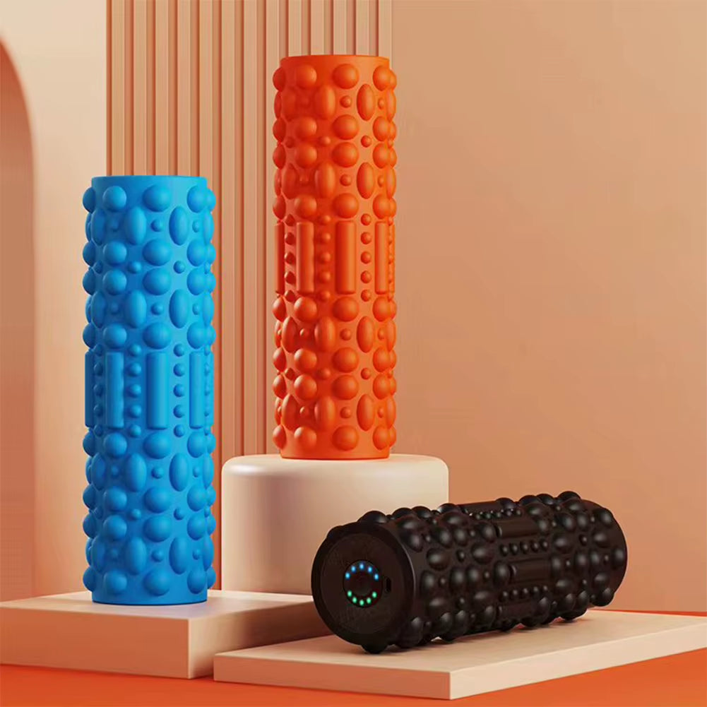 Electric Vibrating Foam Roller Massage Column Rechargeable Muscle Roller 5 Modes Tissue Massager for Bodybuilding