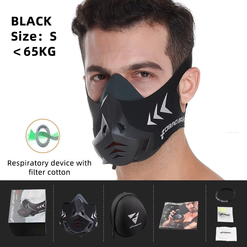 Sports Mask Elevation Running Fitness Pack Style Black High Altitude Training Fit Sports Cycling Mask Mask 2.0 Mask Cloth