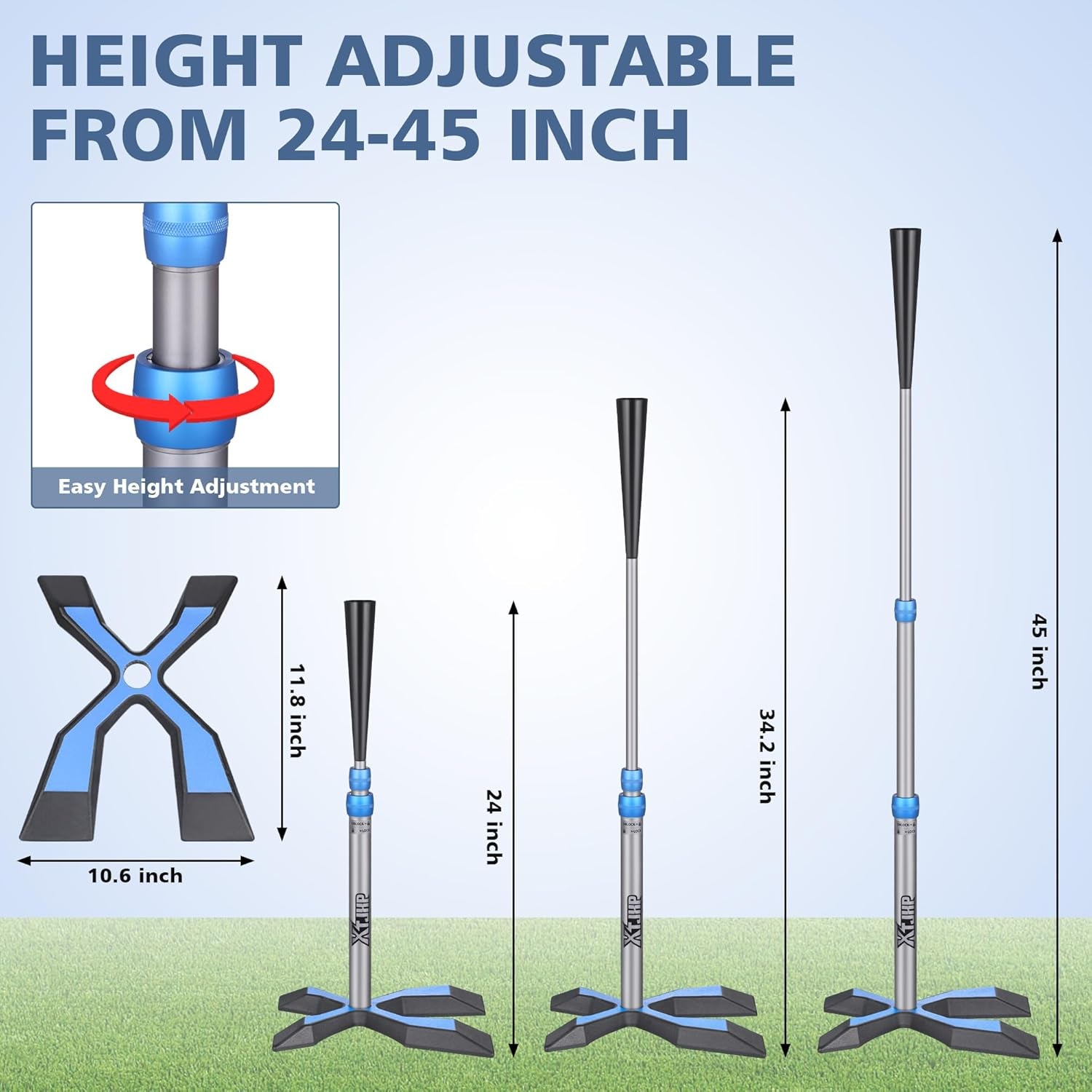 Baseball Tee for Hitting, Batting Tee with 5.8 LB Base, Softball Tee Height Adju