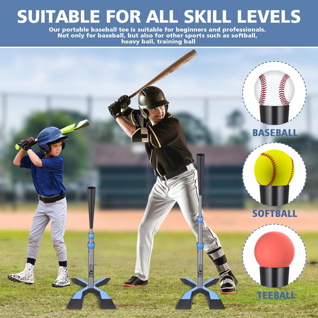 Baseball Tee for Hitting, Batting Tee with 5.8 LB Base, Softball Tee Height Adju