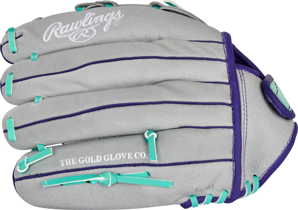 Fastpitch Series Youth 12" Softball Glove, Basket Web, Gray/Mint, Right Hand Throw