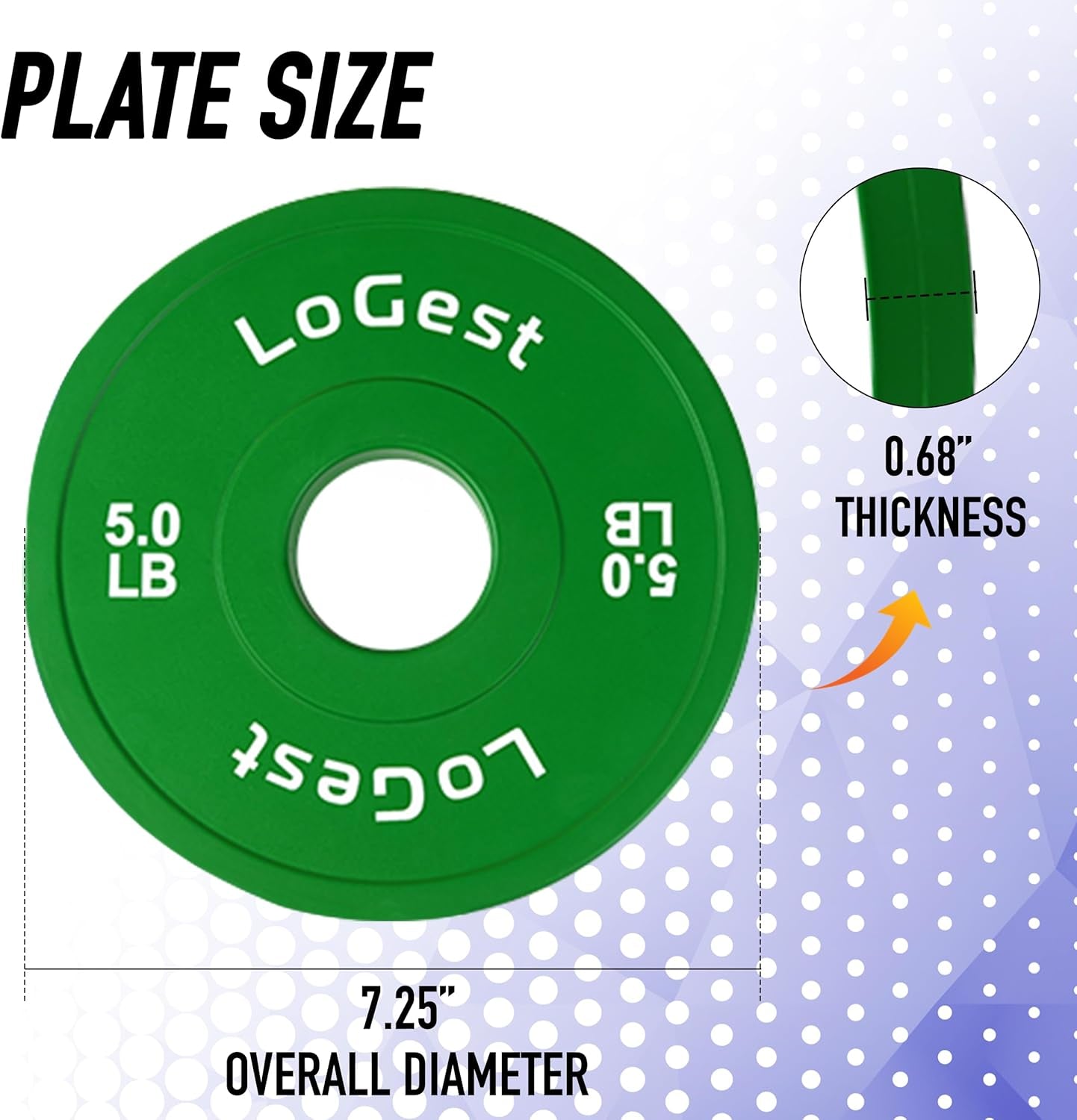 Pair Olympic Plates - Barbell Weights Set of 2 Weight Plates for Olympic Bars Perfect for Strength Training Plates Exercise Balance Increase Available in 0.50LB 1.25LB 2.5LB 5LB 7.5LB 10LB Weight Plate