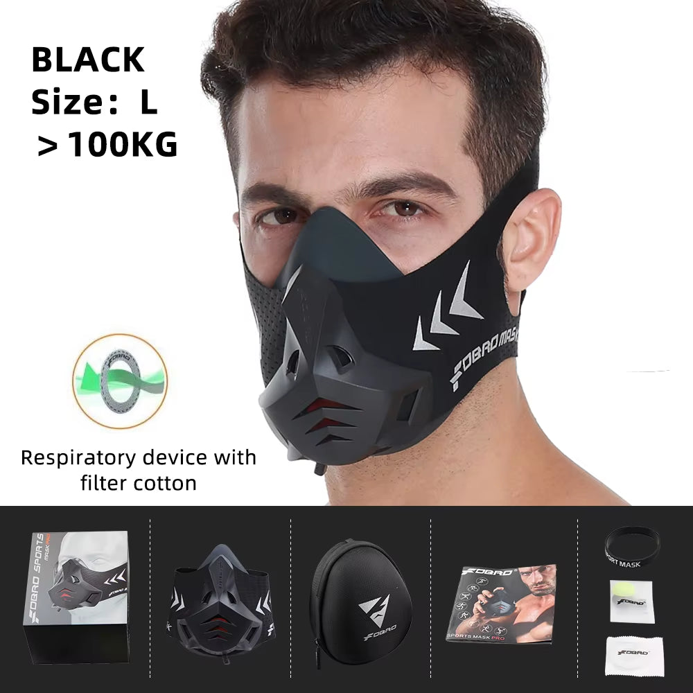 Sports Mask Elevation Running Fitness Pack Style Black High Altitude Training Fit Sports Cycling Mask Mask 2.0 Mask Cloth