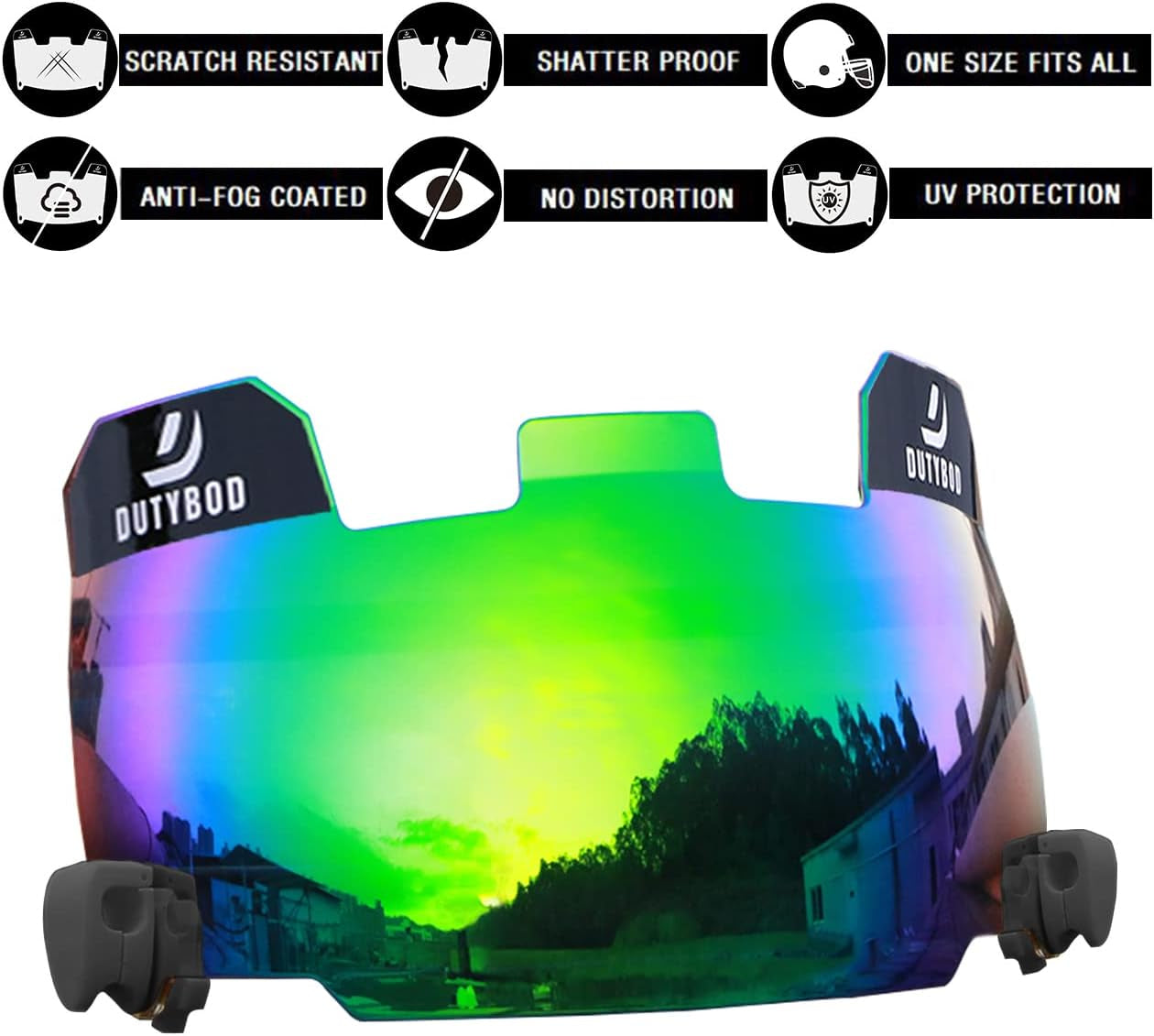 Football Visor Shield, Clear Scratch-Resistant for Helmet - Fits Adult & Youth Helmets